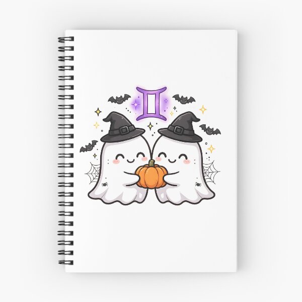 Item preview, Gemini Cute Twin Ghosts Halloween designed and sold by Zodiac Celestial Art.