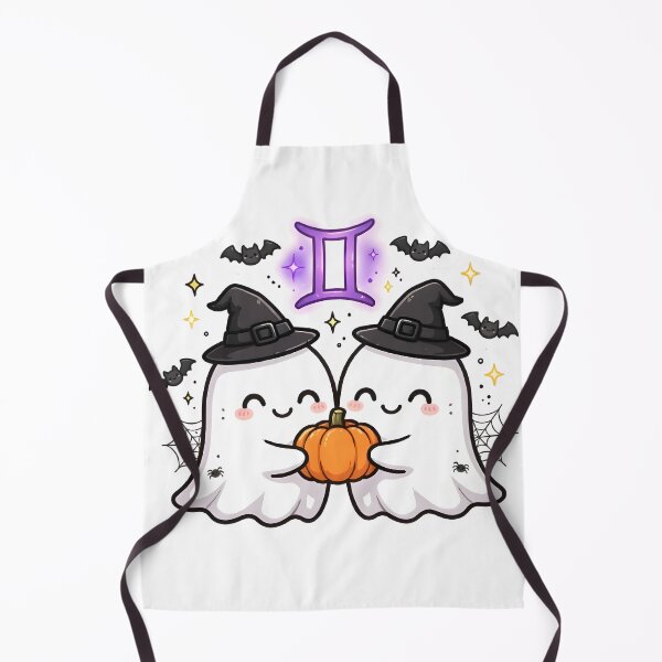Item preview, Gemini Cute Twin Ghosts Halloween designed and sold by Zodiac Celestial Art.