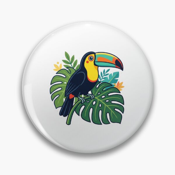 Item preview, Vibrant Keel-Billed Toucan on Monstera designed and sold by TicoInk.