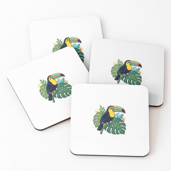 Item preview, Vibrant Keel-Billed Toucan on Monstera designed and sold by TicoInk.