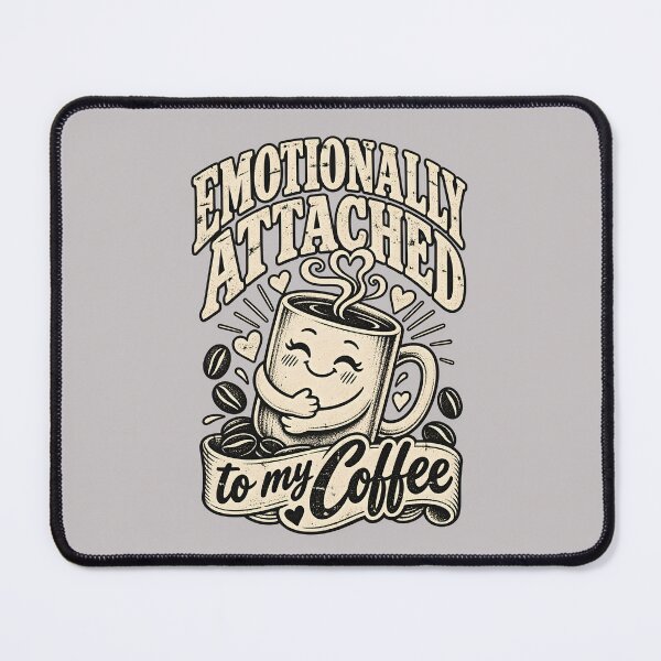 Item preview, Emotionally Attached to My Coffee – Funny Coffee Lover Quote designed and sold by Amsafjol.