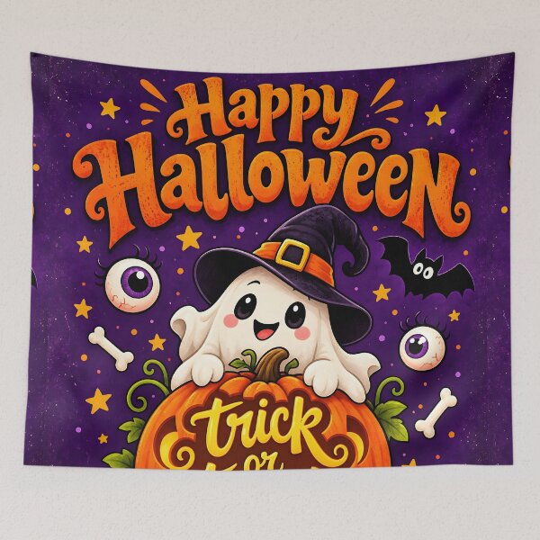 Item preview, Happy Halloween Ghost Trick or Treat Pumpkin designed and sold by Pure Craft.