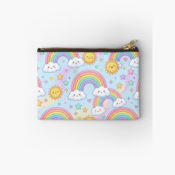 Item preview, Pastel Rainbow Clouds Smiling Sun Stars Seamless Pattern designed and sold by ShivCraftStudio.