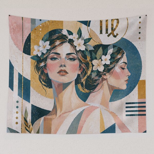 Item preview, Virgo Zodiac Painting – Celestial Maiden Astrology Art designed and sold by GalleryKauffeld.