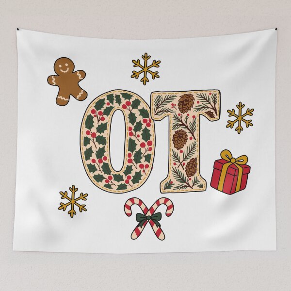 Item preview, OT Christmas Monogram Holly Pinecone Patchwork designed and sold by sdcreations210.