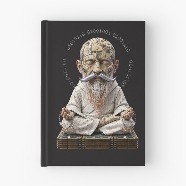 Item preview, Meditating Circuit Board Grandpa Cyber Zen designed and sold by  One City Two Children Studio.