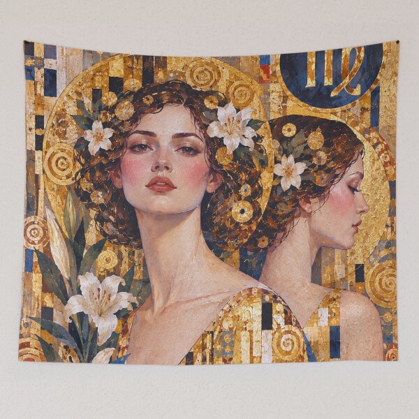 Item preview, Virgo Zodiac Painting – Mystical Maiden Cosmic Art designed and sold by GalleryKauffeld.
