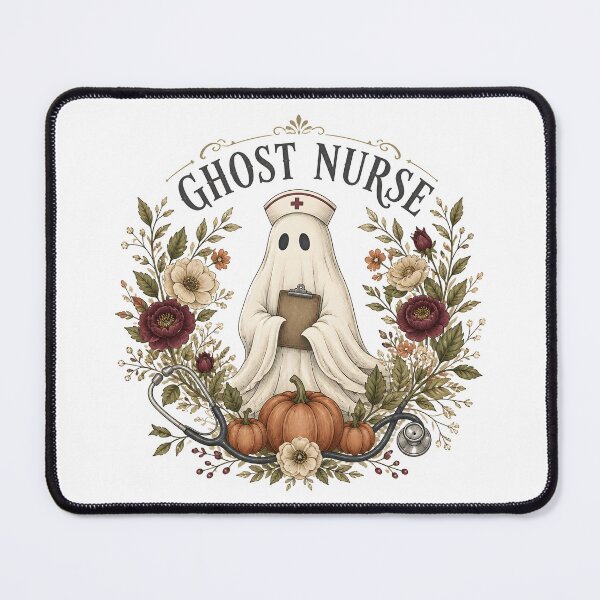 Item preview, Ghost Nurse Wreath Autumn Floral Spooky Medical designed and sold by RoyesButler.