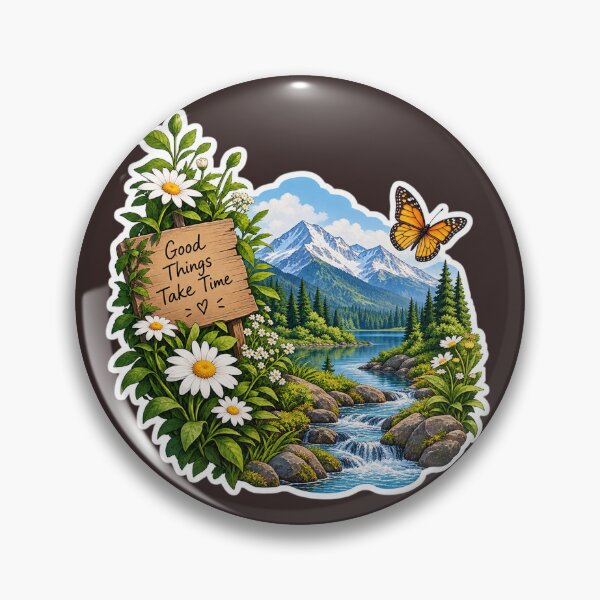 Item preview, Good Things Take Time Nature Mountain Sticker designed and sold by Ishratparween11.