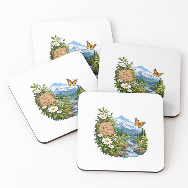 Item preview, Good Things Take Time Nature Mountain Sticker designed and sold by Ishratparween11.