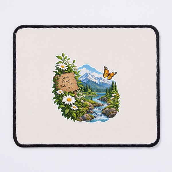 Item preview, Good Things Take Time Nature Mountain Sticker designed and sold by Ishratparween11.