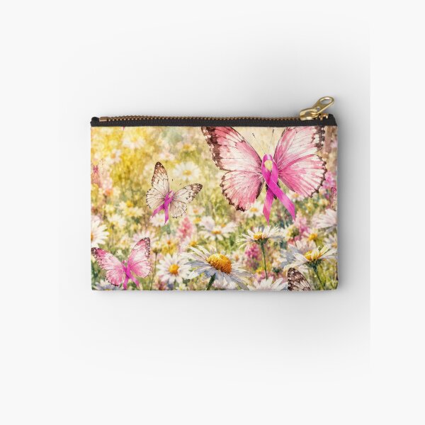 Item preview, Pink Ribbon Butterflies in a Daisy Field designed and sold by Maria Dryfhout.