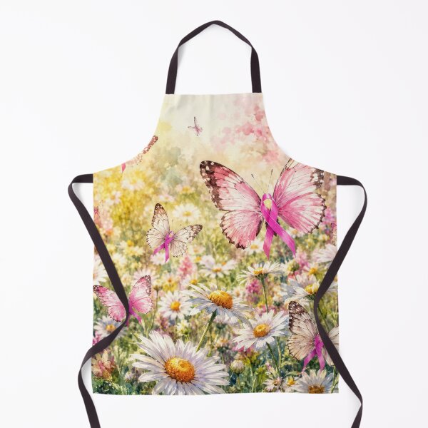 Item preview, Pink Ribbon Butterflies in a Daisy Field designed and sold by Maria Dryfhout.