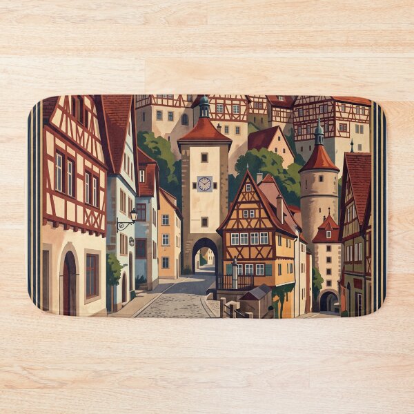 Item preview, Rothenburg ob der Tauber Germany Vintage Travel – Plonlein Medieval Walled Town Romantic Road designed and sold by Bomax121.