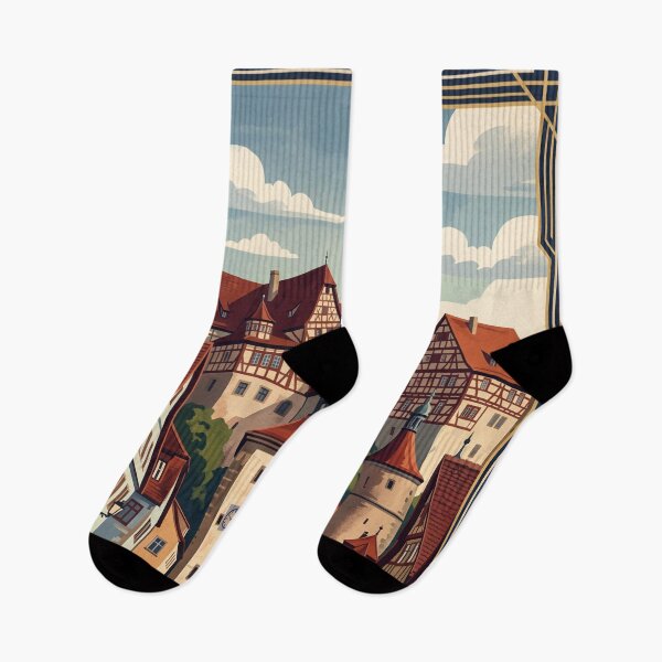 Item preview, Rothenburg ob der Tauber Germany Vintage Travel – Plonlein Medieval Walled Town Romantic Road designed and sold by Bomax121.