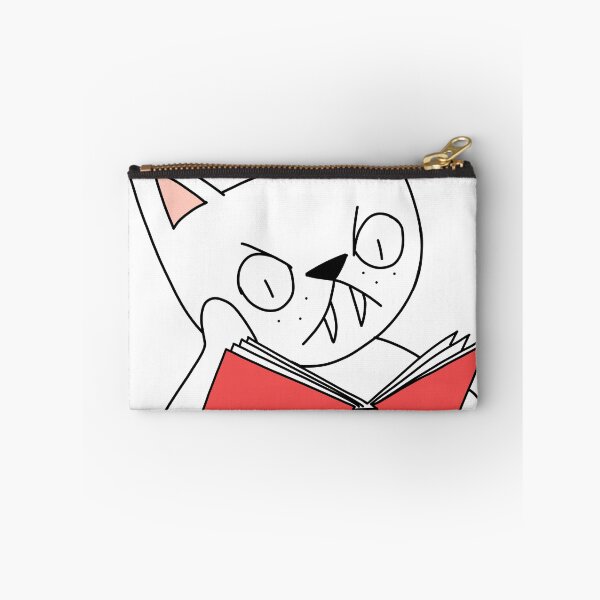 Item preview, Mean Cat Reading - white designed and sold by motherbrainart.