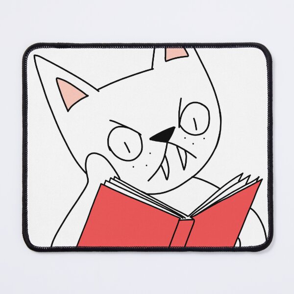 Item preview, Mean Cat Reading - white designed and sold by motherbrainart.