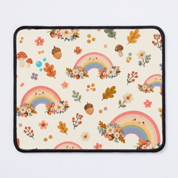 Item preview, Kawaii Autumn Rainbow Floral Pattern designed and sold by arteena.
