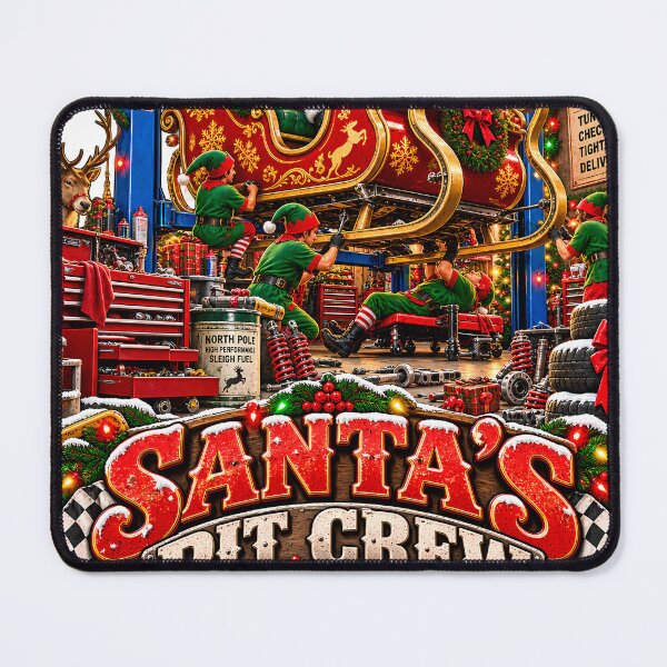 Item preview, Santas Pit Crew Mechanic Elves Sleigh On Lift Christmas designed and sold by 198tees.