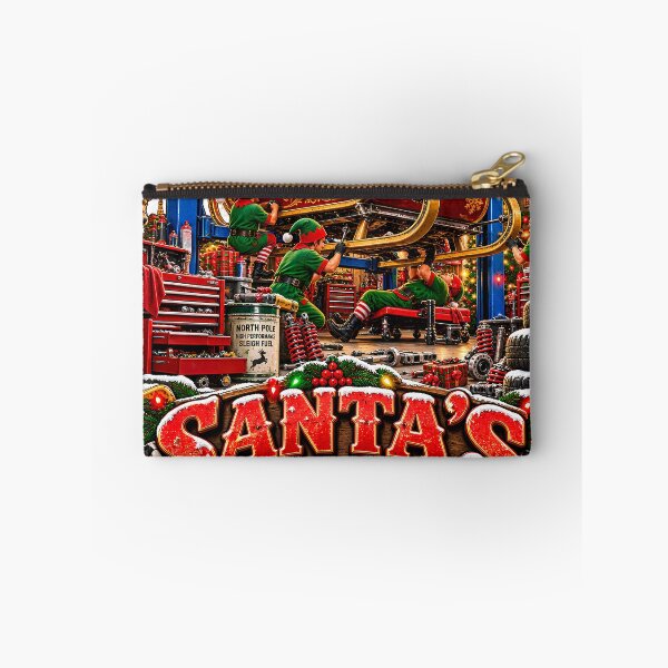 Item preview, Santas Pit Crew Mechanic Elves Sleigh On Lift Christmas designed and sold by 198tees.