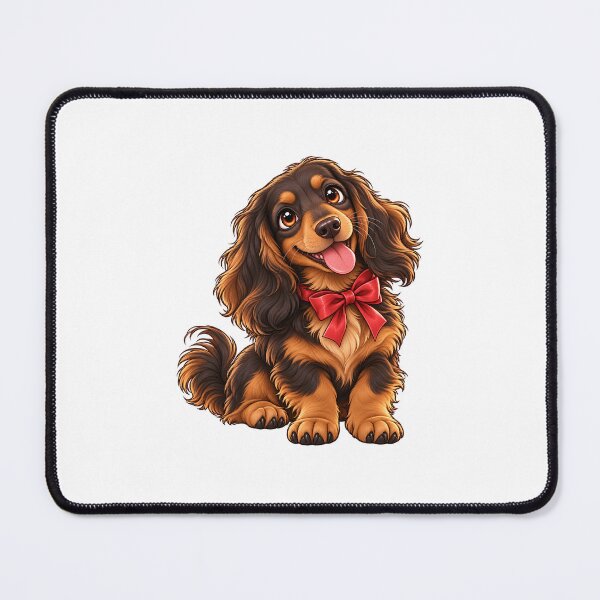 Item preview, Cute Dachshund with Red Bow designed and sold by BerlyArts.