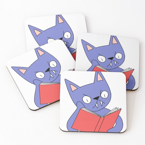 Item preview, Mean Cat Reading - purple designed and sold by motherbrainart.