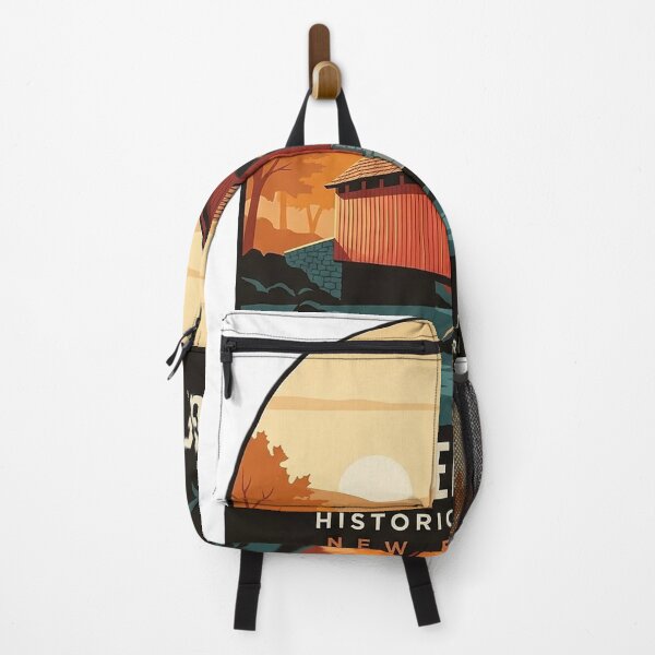 Item preview, Covered Bridge Autumn Vintage Travel Badge - New England Fall Foliage Sticker designed and sold by DetourDgn.