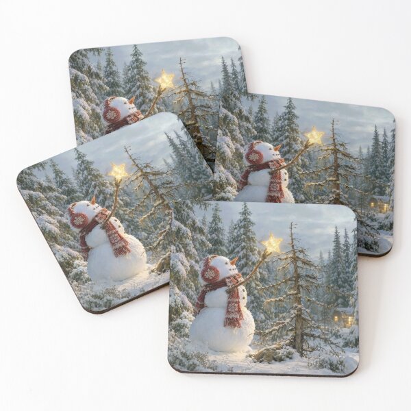 Item preview, Snowman with a Glowing Gold Star designed and sold by Maria Dryfhout.