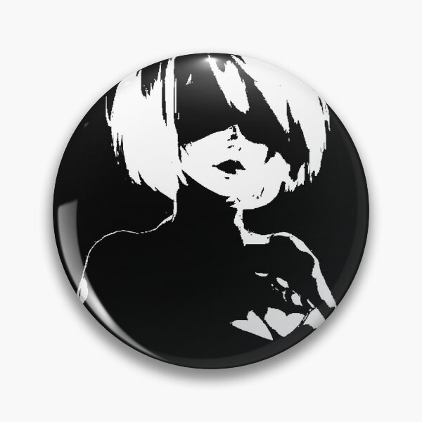 Item preview, NieR Automata 2B High Contrast Monochrome Silhouette Art designed and sold by Pepeud.