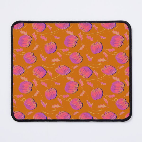 Item preview, Pink Pumpkins and Fall Leaves on Burnt Orange designed and sold by MayCartPrintArt.