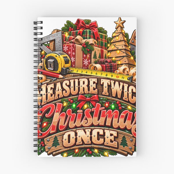 Item preview, Measure Twice Christmas Once Funny Carpenter Woodworker designed and sold by 198tees.