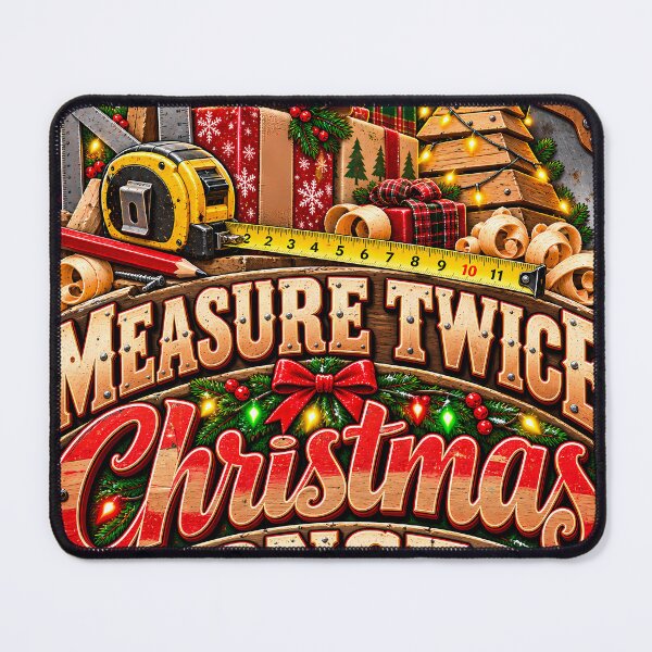 Item preview, Measure Twice Christmas Once Funny Carpenter Woodworker designed and sold by 198tees.