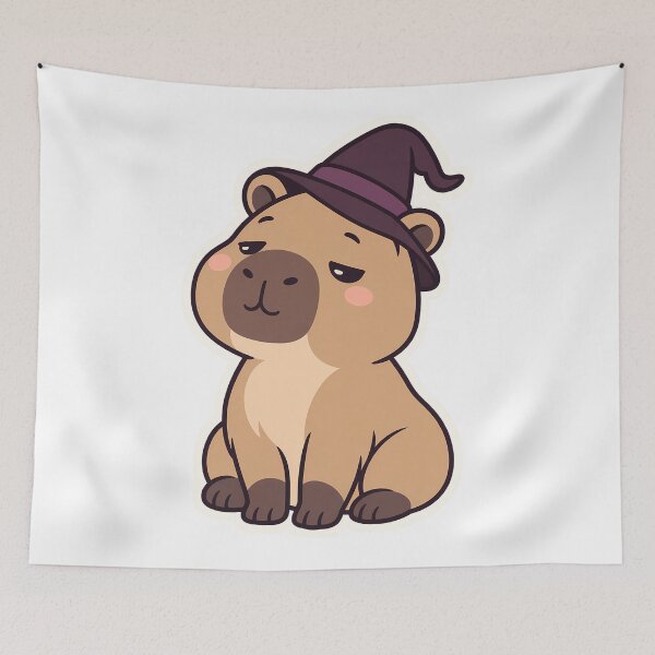 Item preview, Calm Capybara Witch Introvert Halloween Vibes designed and sold by OuqCreations.