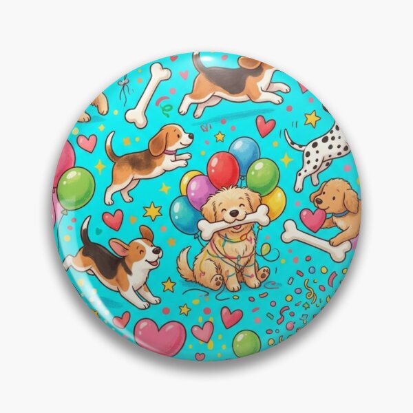 Item preview, Cute Playful Puppies Birthday Party Balloons Seamless Pattern designed and sold by ShivCraftStudio.