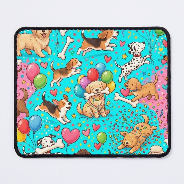 Item preview, Cute Playful Puppies Birthday Party Balloons Seamless Pattern designed and sold by ShivCraftStudio.