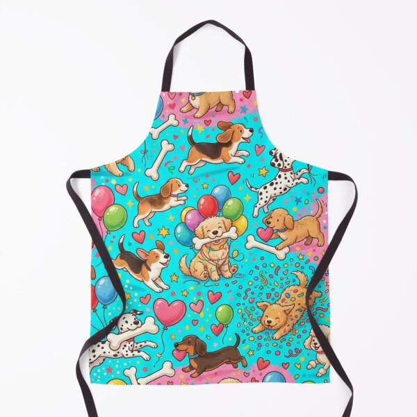 Item preview, Cute Playful Puppies Birthday Party Balloons Seamless Pattern designed and sold by ShivCraftStudio.