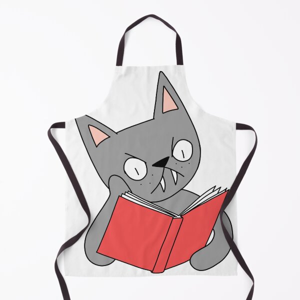 Item preview, Mean Cat Reading - gray designed and sold by motherbrainart.