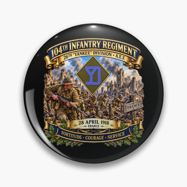 Item preview, Army - 104th Infantry Regiment - 26th Yankee Division - WWI - 28 April 1918, France - 3D - Enhanced designed and sold by Military Insignia Products.