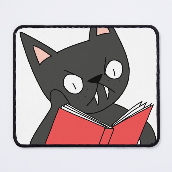 Item preview, Mean Cat Reading - black designed and sold by motherbrainart.