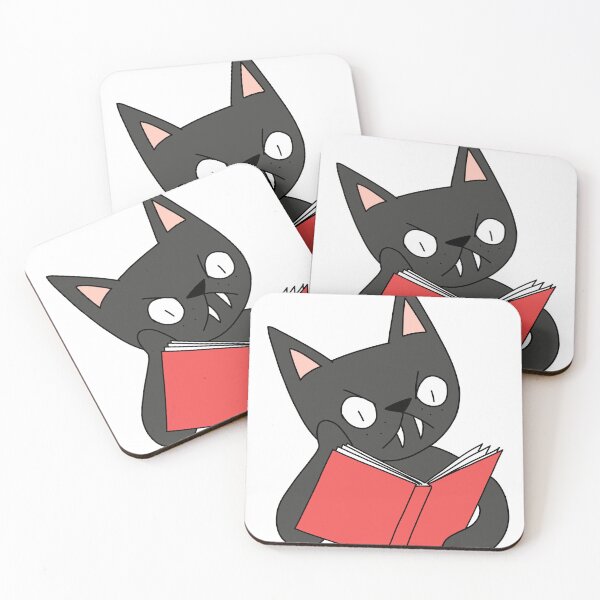 Item preview, Mean Cat Reading - black designed and sold by motherbrainart.