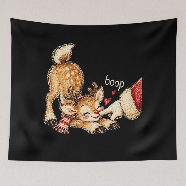 Item preview, Cute Christmas Rudolph Nose Boop Santa Claus  designed and sold by elongatedjazz.