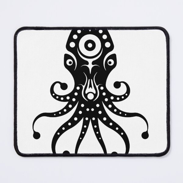 Item preview, Black Tribal Octopus Mystical Geometric Ocean Symbol designed and sold by Keltoi-art.