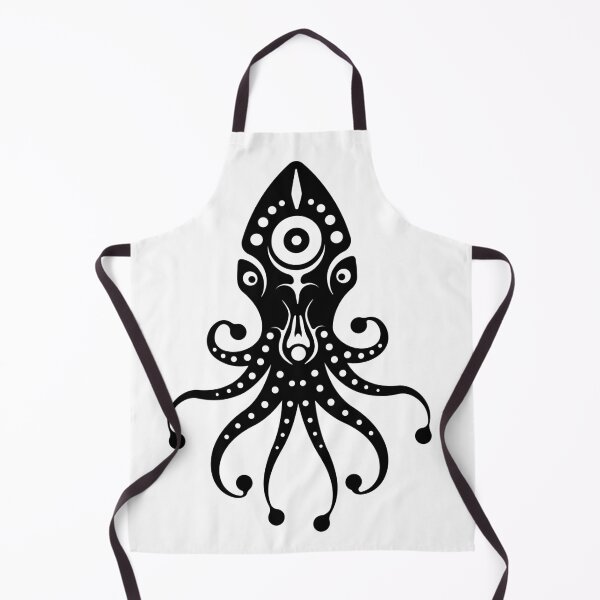 Item preview, Black Tribal Octopus Mystical Geometric Ocean Symbol designed and sold by Keltoi-art.