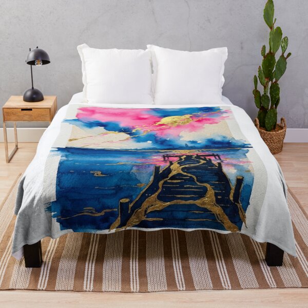 Item preview, Sunset at Chascomús Lagoon in Watercolor - Argentine Landscapes designed and sold by Esencia Argentina.