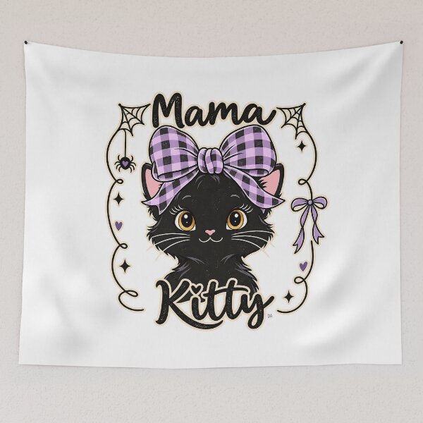 Item preview, Mama Kitty Halloween Shirt, Black Cat Mom Tee, Purple Bow Cat Shirt, Spooky Kitty Lover Gift, Halloween Cat T-Shirt designed and sold by DesignArtist.ia.