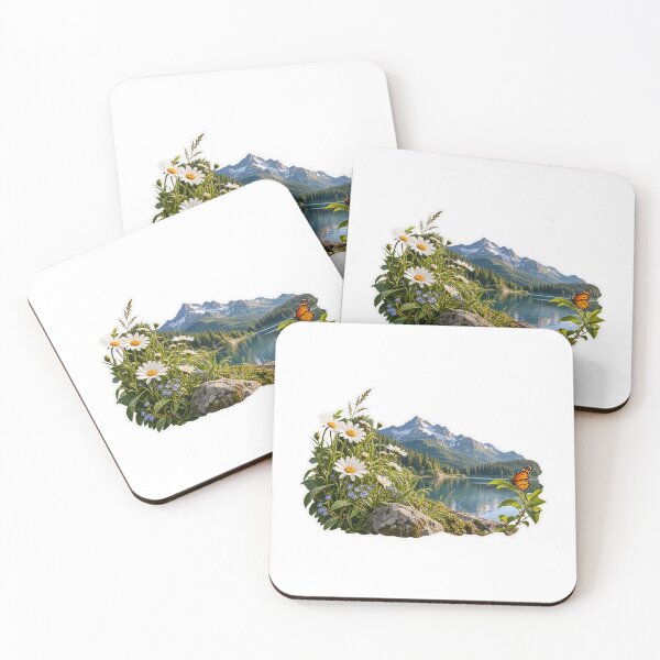 Item preview, Realistic Mountain Lake Wildflower Butterfly Sticker designed and sold by Ishratparween11.