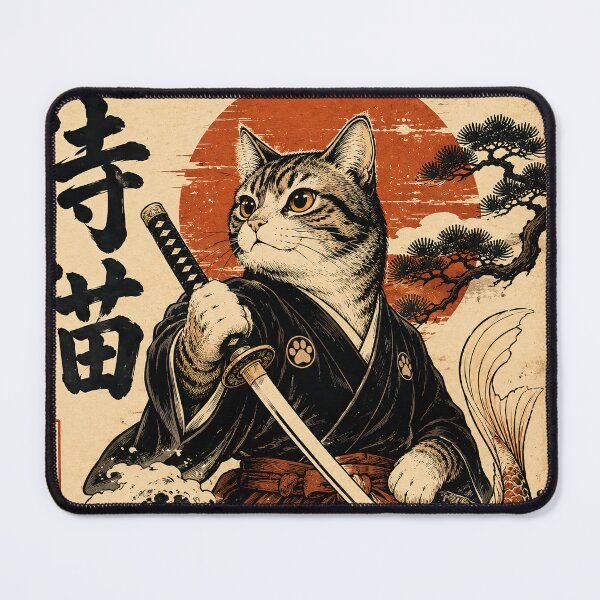 Item preview, Samurai Cat and Koi designed and sold by obstinator.