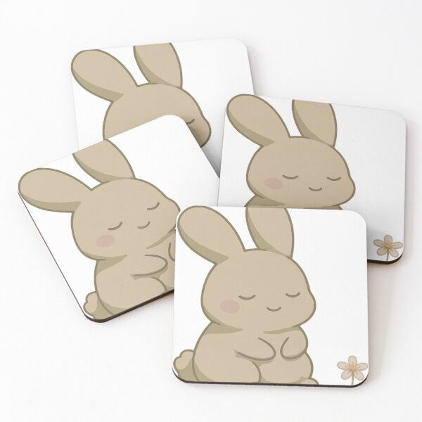 Item preview, Cute Bunny Rabbit with Daisy Flower No Text Minimal Sticker designed and sold by FreshmanJ.