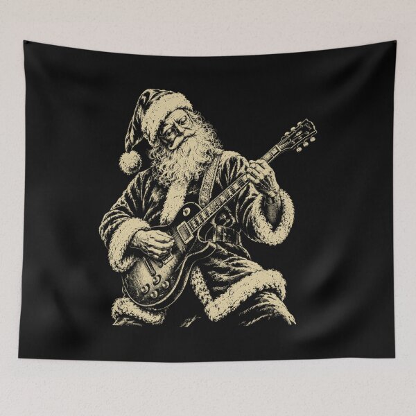 Item preview, Rockin Around The Christmas Tree Santa Playing Electric Guitar designed and sold by watanabeee.