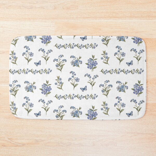 Item preview, Vintage Watercolor Blue Flowers and Butterfly Pack designed and sold by PrintivoraHub.